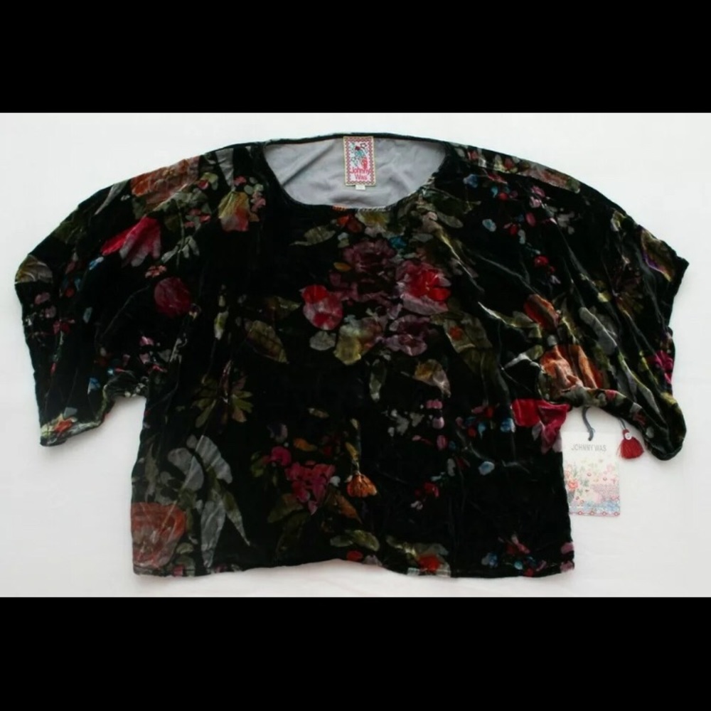 Johnny Was Velvet Floral Killani Tunic Dolman Crop